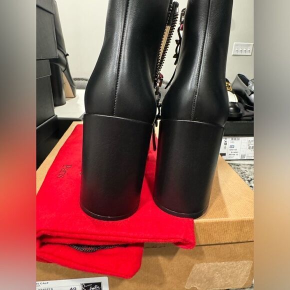 Christian Louboutin Zip Total Black Boots 40 - Picture 5 of 8